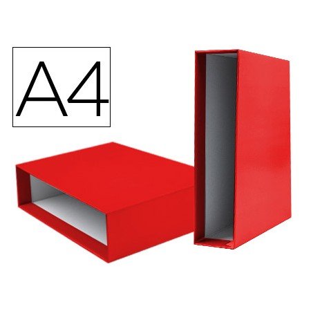 Caixa Para Pasta de Arquivo de Alavanca Documenta Din A4 Lombada 75 Mm Vermelha