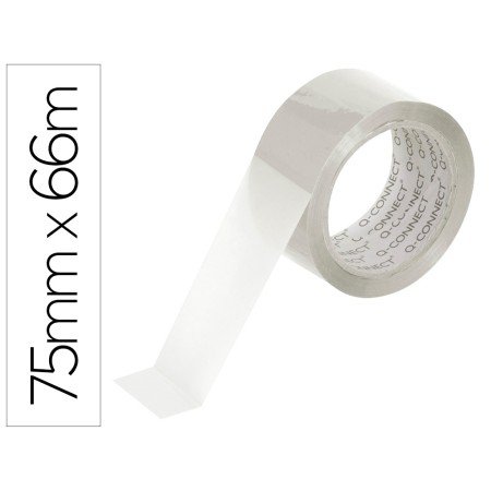 Fita Adesiva Q-Connect Polipropileno Transparente 66 Mt x 75 Mm