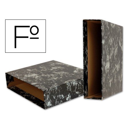 Caixa Para Pasta de Arquivo Gaspeada Preta Folio