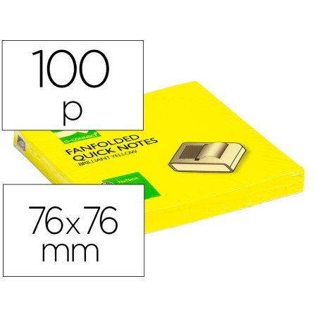 Bloco de Notas Adesivas Q-Connect 75X75 Mm Amarelo Neon Zig-Zag