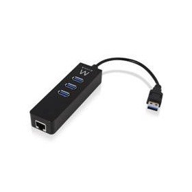 ewent usb hub 3 portas + 1 porta gigabit lan - usb 3.1 gen 1