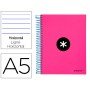 Caderno Espiral Din A5 Antartik Capa Forrada 120 F 100 Gr Pautado 5 Mm 5 Bandas Cor Rosa