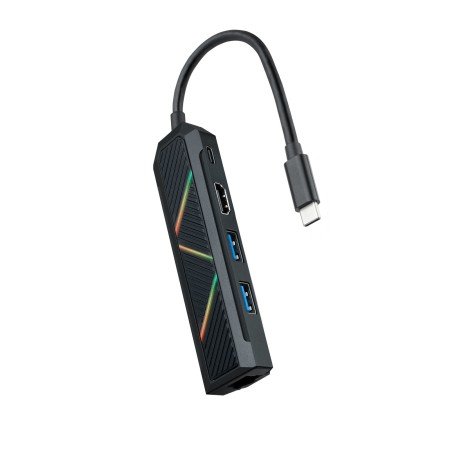 Nanocabo hub 5 em 1 usb tipo c - usb - hdmi - rj45