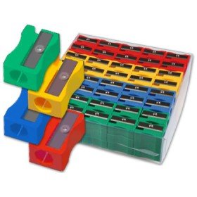 Apara Lapis Plastico 80664 1 Uso Caixa de 120 Unidades Cores Sortidas