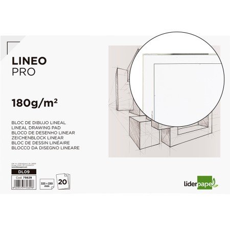 Bloco de Desenho Lineal Colado 230X325Mm 20 Folhas 180 Gr com Esquadria