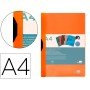Bolsa Dossier com Clip Lateral Din A4 Laranja Fluor Opaco 30 Folhas