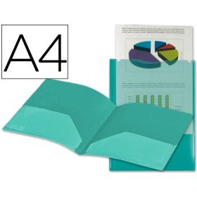 Bolsa Dossier com Dupla Bolsa Din A4 Verde