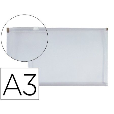 Bolsa Porta Documentos A3 com Fecho Transparente