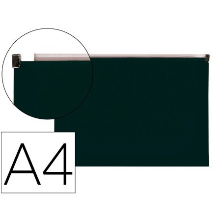 Bolsa Porta Documentos A4 com Fecho Preto Opaco