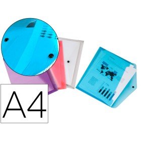 Bolsa Porta Documentos com Mola Din A4 4 Cores Sortidas