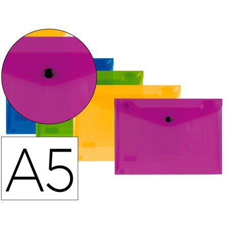 Bolsa Porta Documentos com Mola Din A5 4 Cores Sortidas