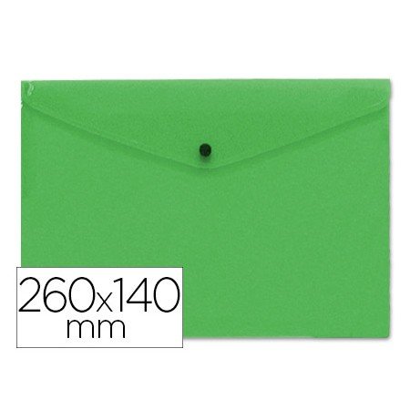 Bolsa Porta Documentos com Mola Formato 26X14 Cm Cor Verde