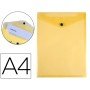 Bolsa Porta Documentos Polipropileno Din A4 Formato Vertical Amarela Transparente