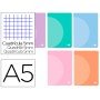 Caderno Agrafado 360 Capa de Plastico Din A5 48 F 90 Gr 5 Mm Dupla Margem Cores Pastel Sortidas