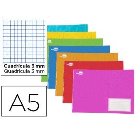 Caderno Agrafado Din A5 32 F Quadricula 3 Mm com Margem Cores Sortidois