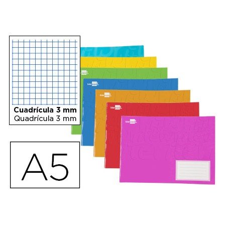 Caderno Agrafado Din A5 32 F Quadricula 3 Mm com Margem Cores Sortidois