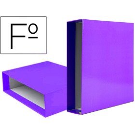 Caixa Para Pasta de Arquivo de Alavanca Documenta Cartao Folio Lombada 75 Mm Lilas