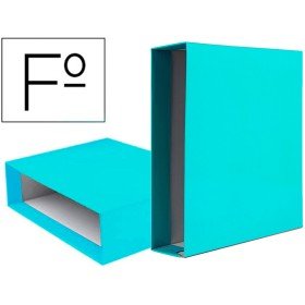 Caixa Para Pasta de Arquivo de Alavanca Documenta Cartao Folio Lombada 75 Mm Verde Claro