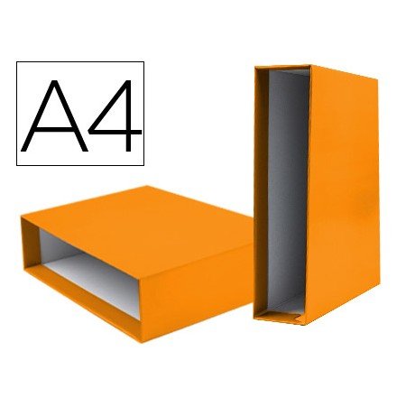 Caixa Para Pasta de Arquivo de Alavanca Documenta Din A4 Lombada 75 Mm Laranja