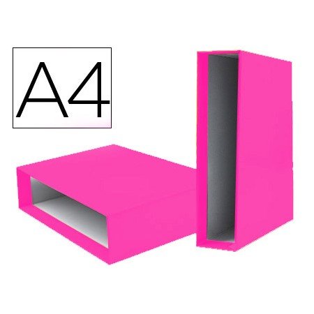 Caixa Para Pasta de Arquivo de Alavanca Documenta Din A4 Lombada 75 Mm Rosa