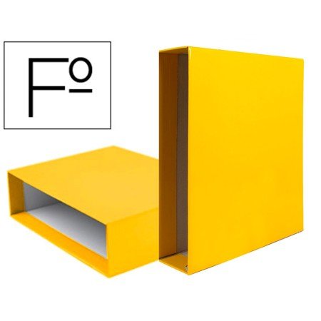 Caixa Para Pasta de Arquivo Cartao Folio Documenta Lombada 82Mm Cor Amarelo