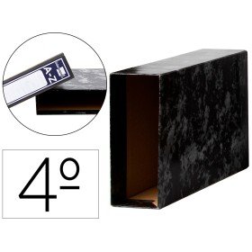 Caixa Para Pasta de Arquivo Cartao Forrado Quarto Ao Baixo Gaspeado Preto