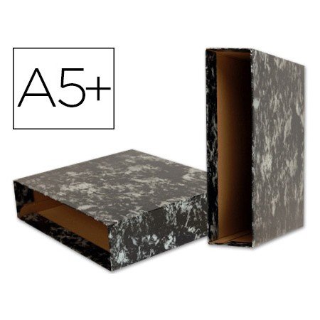 Caixa Para Pasta de Arquivo Quarto Gaspeada Preta