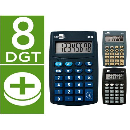 Calculadora de Bolso Xf04 8 Digitos Pilhas 99X64X9 Mm Expositor de 16 Unidades Cores Sortidas