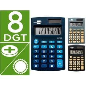 Calculadora de Bolso Xf08 8 Digitos Solar E Pilhas 98X62X8 Mm Expositor de 16 Unidades Cores Sortidas