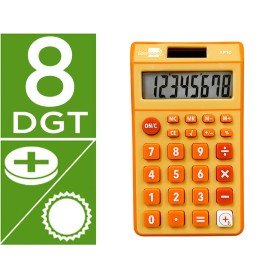 Calculadora de Bolso Xf10 8 Digitos Solar E Pilhas Cor Laranja 115X65X8 Mm