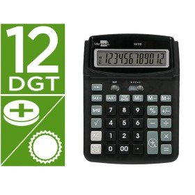 Calculadora de Secretaria Xf39 12 Digitos Solar E Pilhas Cor Preto 190X140X32 Mm 40% Plastico Reciclado
