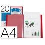 Capa Catalogo 20 Bolsas Din A4 Vermelho Translucido