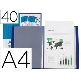 Capa Catalogo 40 Bolsas Din A4 Azul Translucido