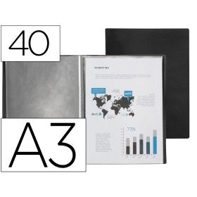 Capa Catalogo 40 Bolsas Polipropileno Din A3 Preto Opaco