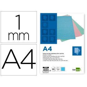 Capa de Encadernacao Cartao Din A4 1 Mm Celeste Pack de 50 Unidades