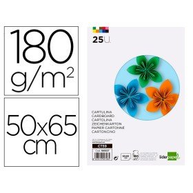 Cartolina 50X65 Cm 180 Gr 25 Cores Sortidas Pack de 25 Unidades