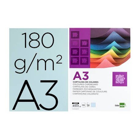 Cartolina Din A3 180 Gr Celeste Pack de 100 Unidades