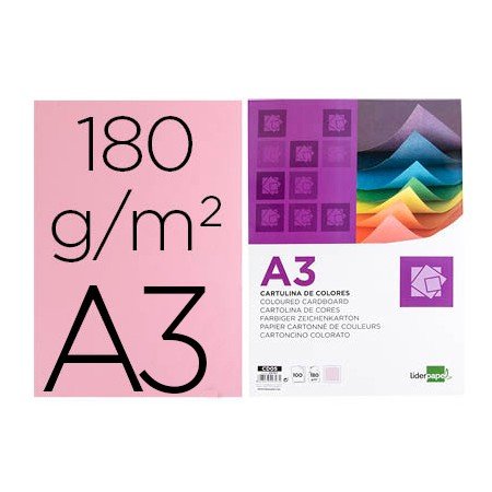 Cartolina Din A3 180 Gr Rosa Pack de 100 Unidades