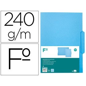 Classificador em Cartolina Folio Pestana Central 240G/M2 Azul