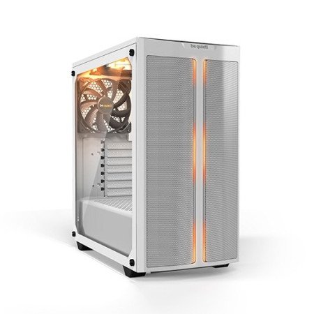 Fique quieto no gabinete do computador para jogos ATX! base pura 500dx frente branca argb led strip - vidro temperado - 3x 140 v