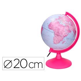 Globo com Luz Fisico E Politico Diametro 20 Cm Cor Rosa