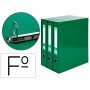 Modulo de 3 Pastas de Arquivo 2 Aneis Folio Lombada 60 Mm Verde