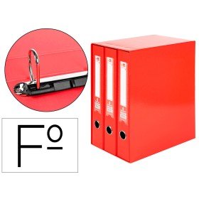 Modulo de 3 Pastas de Arquivo 2 Aneis Folio Lombada 60 Mm Vermelho