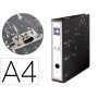 Pasta de Arquivo de Alavanca Cartao Forrado Din A4 Jaspeado Preto Sem Caixacom Rado