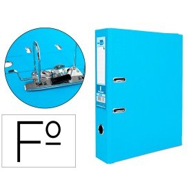 Pasta de Arquivo de Alavanca Documenta Pvc Folio Lombada 75 Mm Celeste