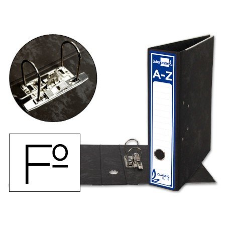 Pasta de Arquivo Classic Blue Cartao Forrado Folio Gaspeada Preta Sem Caixa