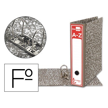 Pasta de Arquivo Classic Red Cartao Forrado Folio Gaspeada Cinza Sem Caixa