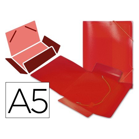 Pasta de Elasticos em Polipropileno Din A5 Vermelha