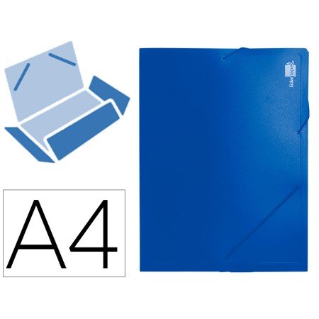 Pasta de Elasticos com Lombada Rigida Din A4 2 Bolsas Azul