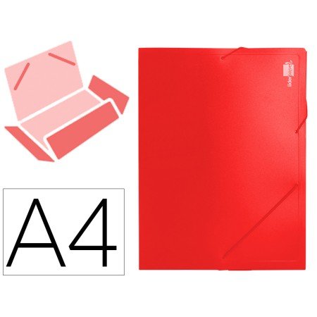 Pasta de Elasticos com Lombada Rigida Din A4 2 Bolsas Vermelho